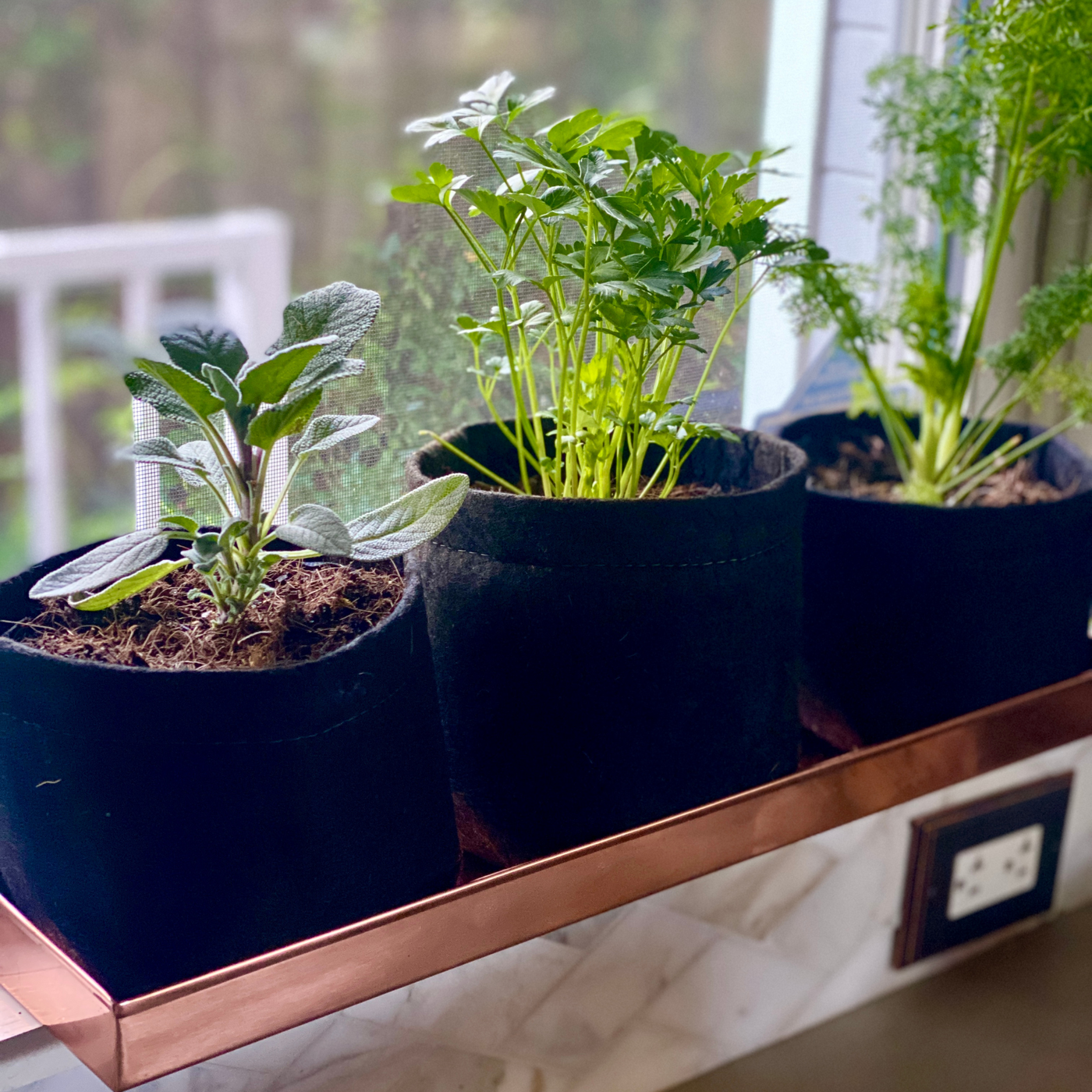 Copper Windowsill Planter Tray